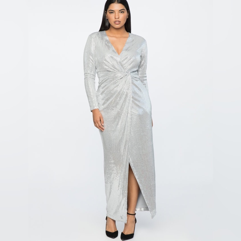 Brand new without tags Silver Sequin Gown Jason Wu X ELOQUII size 22